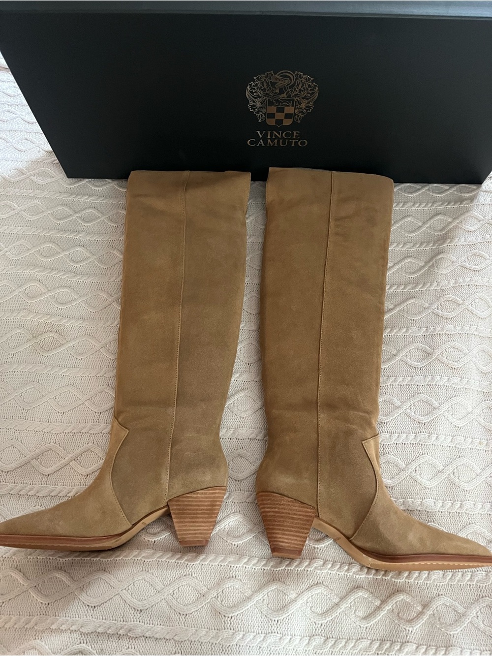 Vince Camuto Tan Suede Over the Knee-High Boots Size Women’s 7.5